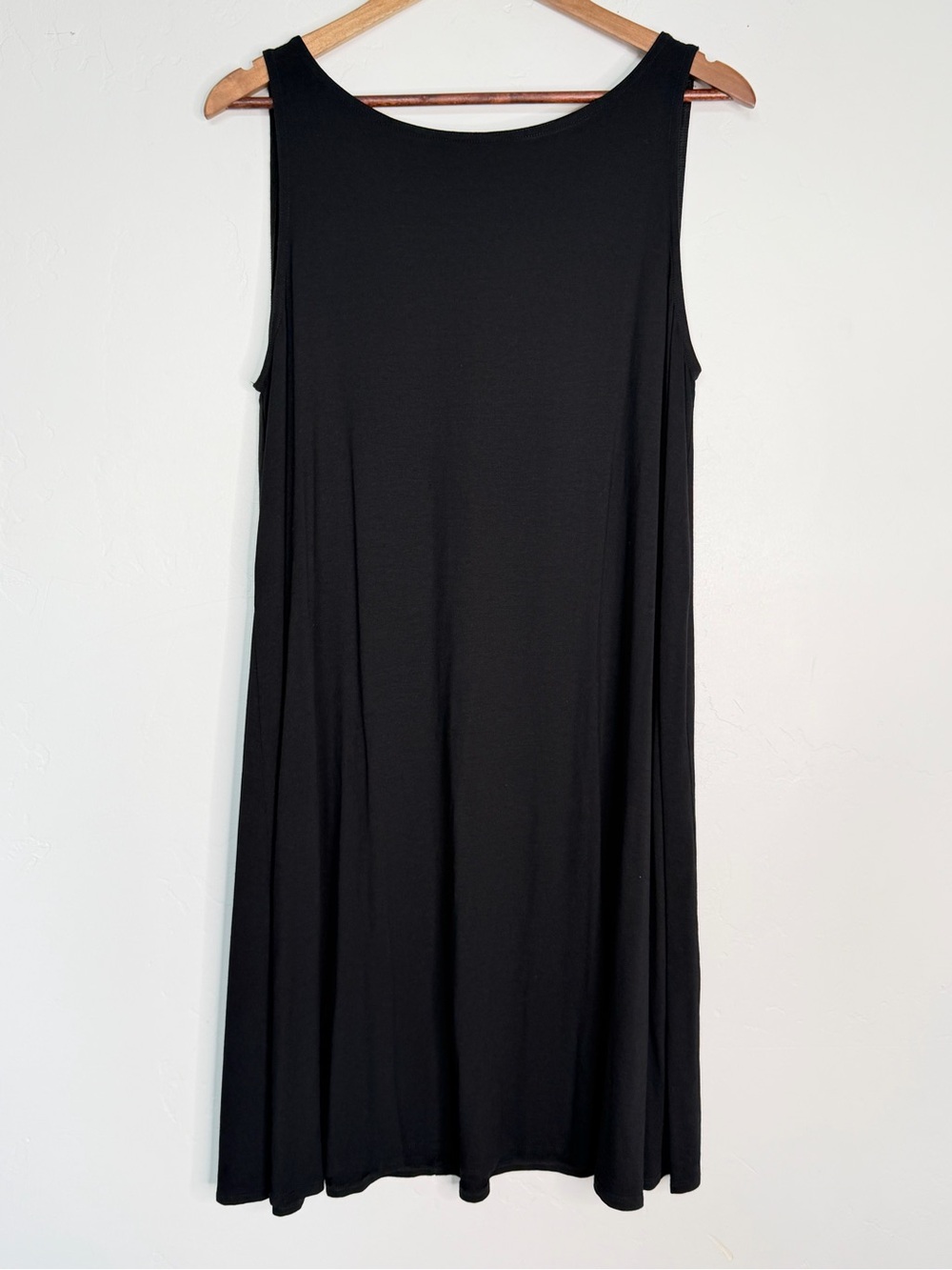 Eileen Fisher Black Sleeveless Swing Dress Viscose Blend Size Small